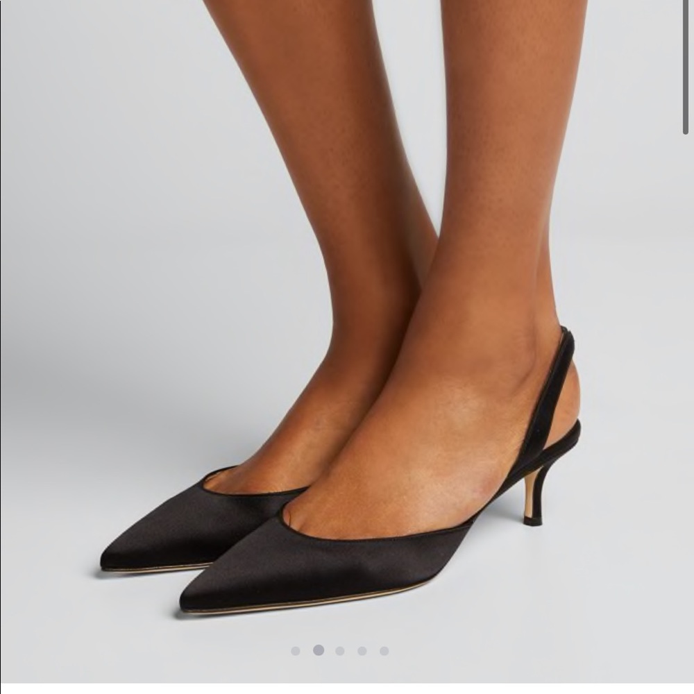Manolo Blahnik Black Slingback Heels